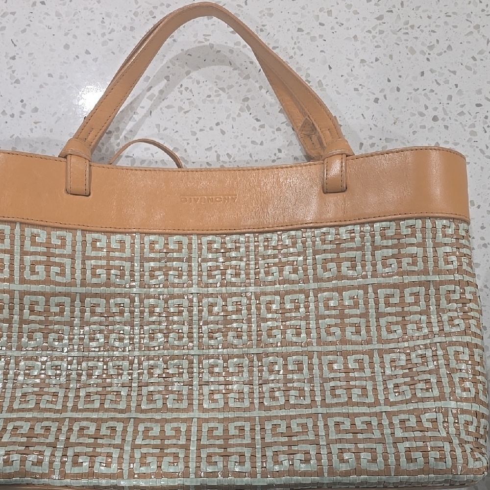 Givenchy Tan and Cream Geometric Tote